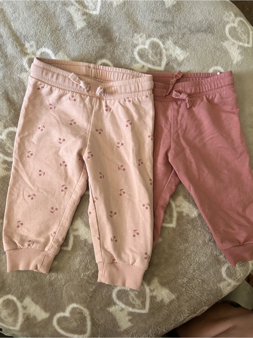 H&M Girls' Pink 2-Pack Jogger Pants - Light Pink Cherry & Dusty Rose